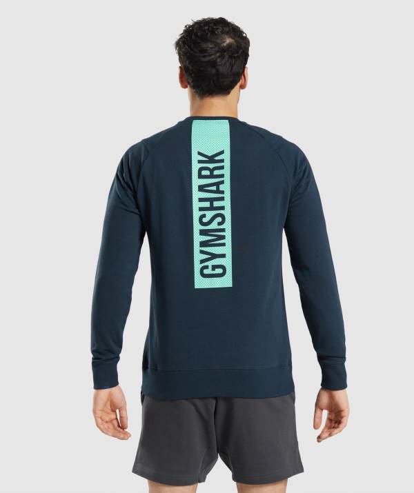 Panske Pulovre Gymshark Bold Crew Námornícka Modrá | JH5678493